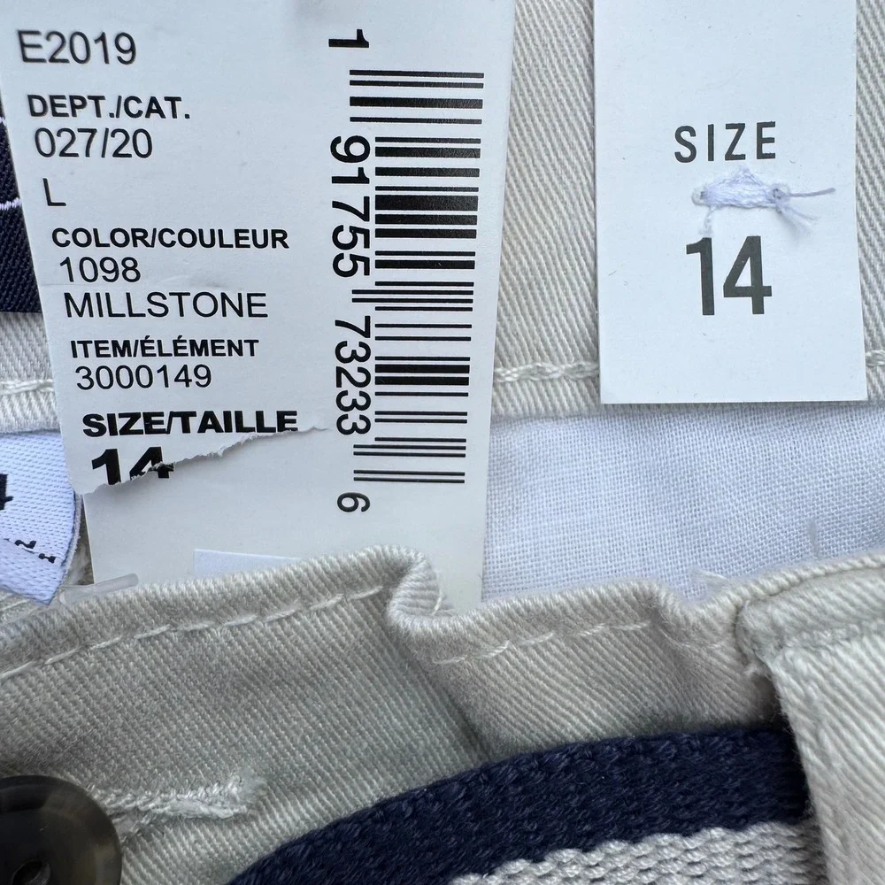The Childrens‎ Place Girls Millstone Beige Stretch Chino Pants Belt Size 14 NEW